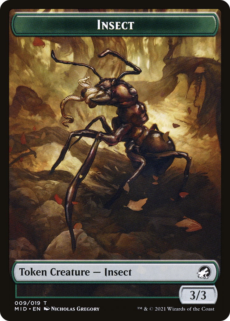 Insect (TMID-009) - Innistrad: Midnight Hunt Tokens (Borderless) Foil - Premium MTG Single from Wizards of the Coast - Just $0! Shop now at Game Crave Tournament Store