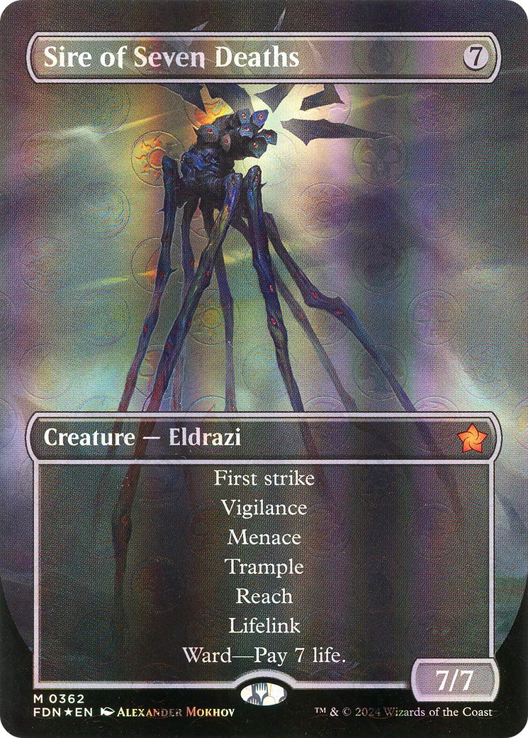 Sire of Seven Deaths (FDN-362) - Foundations (Borderless) Foil - Premium MTG Single from Wizards of the Coast - Just $138.28! Shop now at Game Crave Tournament Store