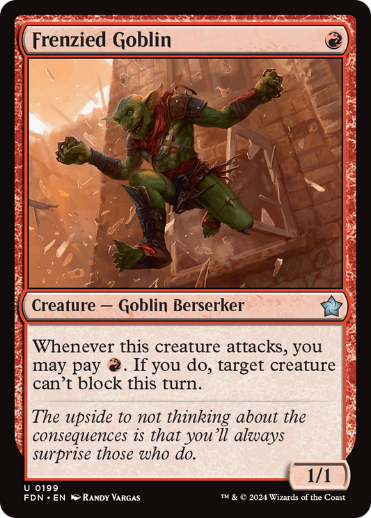 Frenzied Goblin (FDN-199) - Foundations - Premium MTG Single from Wizards of the Coast - Just $0.25! Shop now at Game Crave Tournament Store