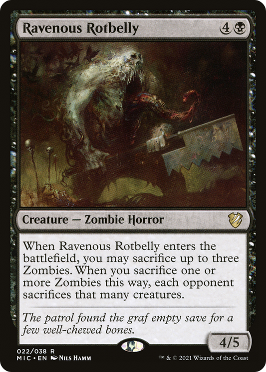 Ravenous Rotbelly (MIC-022) - Midnight Hunt Commander - Premium MTG Single from Wizards of the Coast - Just $0.15! Shop now at Game Crave Tournament Store