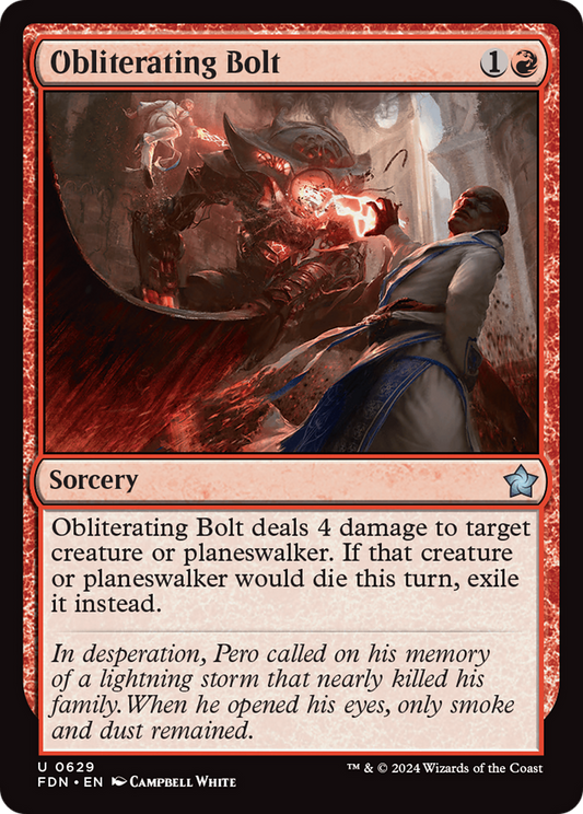 Obliterating Bolt (FDN-629) - Foundations - Premium MTG Single from Wizards of the Coast - Just $0.25! Shop now at Game Crave Tournament Store