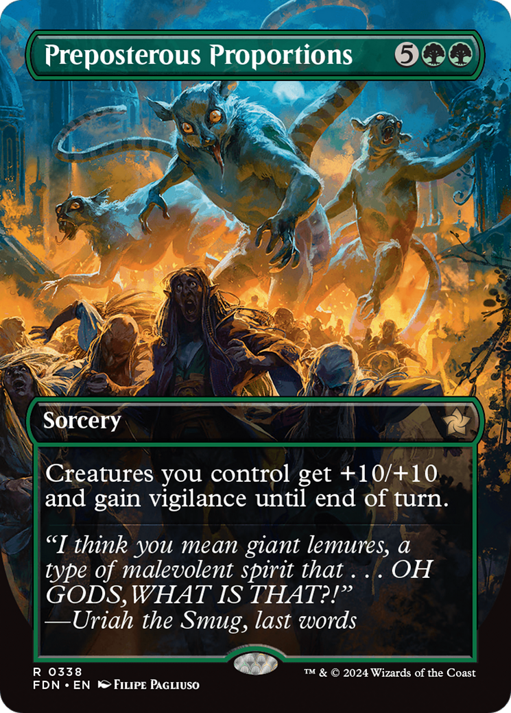 Preposterous Proportions (FDN-338) - Foundations (Borderless) - Premium MTG Single from Wizards of the Coast - Just $0.75! Shop now at Game Crave Tournament Store