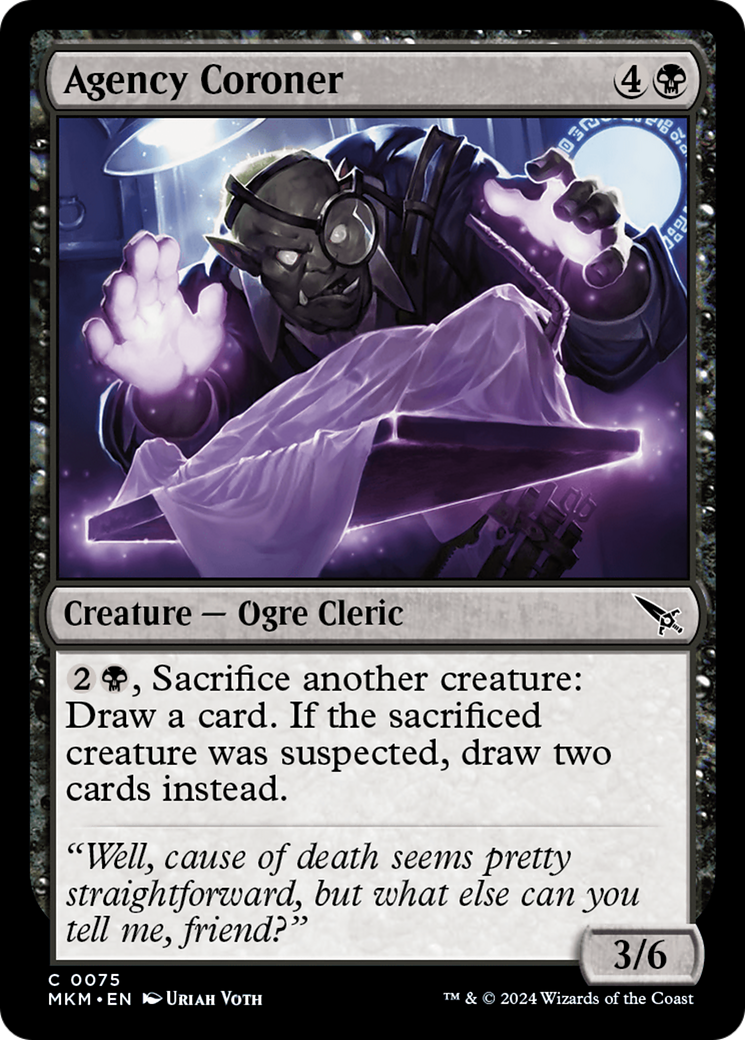 Agency Coroner (MKM-075) - Murders at Karlov Manor - Premium MTG Single from Wizards of the Coast - Just $0.25! Shop now at Game Crave Tournament Store