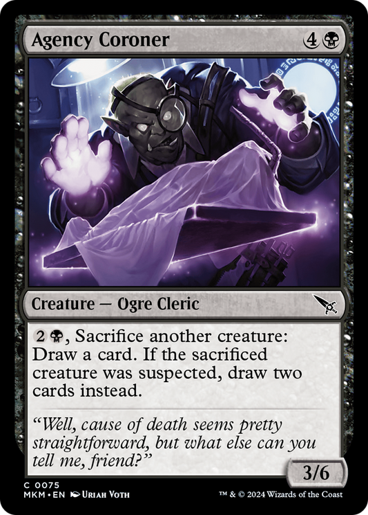 Agency Coroner (MKM-075) - Murders at Karlov Manor - Premium MTG Single from Wizards of the Coast - Just $0.25! Shop now at Game Crave Tournament Store