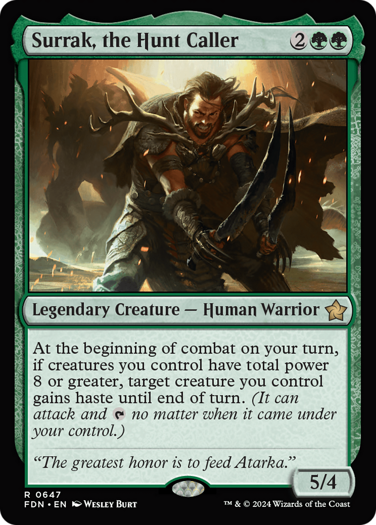 Surrak, the Hunt Caller (FDN-647) - Foundations - Premium MTG Single from Wizards of the Coast - Just $0.25! Shop now at Game Crave Tournament Store