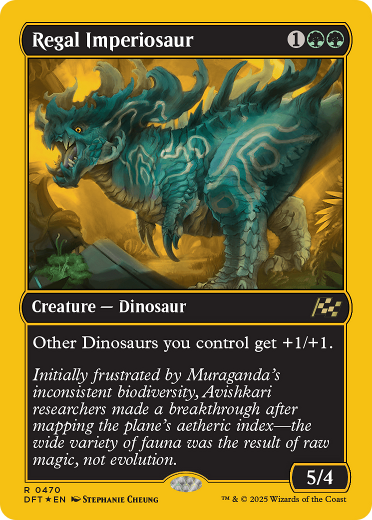 Regal Imperiosaur (First-Place Foil) (DFT-470) - Aetherdrift Foil - Premium MTG Single from Wizards of the Coast - Just $0.82! Shop now at Game Crave Tournament Store
