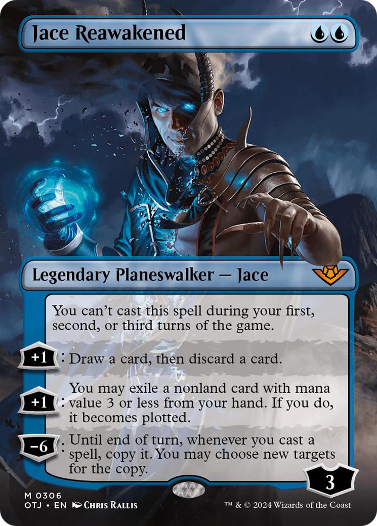 Jace Reawakened (OTJ-306) - Outlaws of Thunder Junction (Borderless) Foil - Premium MTG Single from Wizards of the Coast - Just $2.90! Shop now at Game Crave Tournament Store