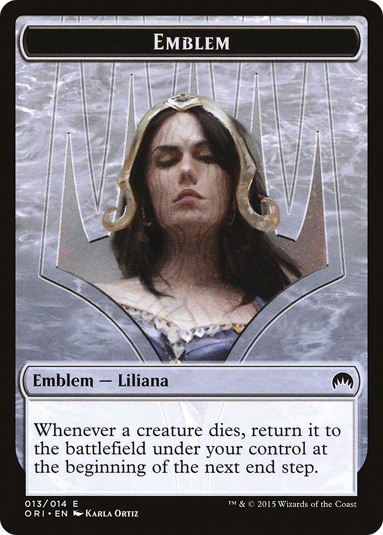 Liliana, Defiant Necromancer Emblem (TORI-013) - Magic Origins Tokens