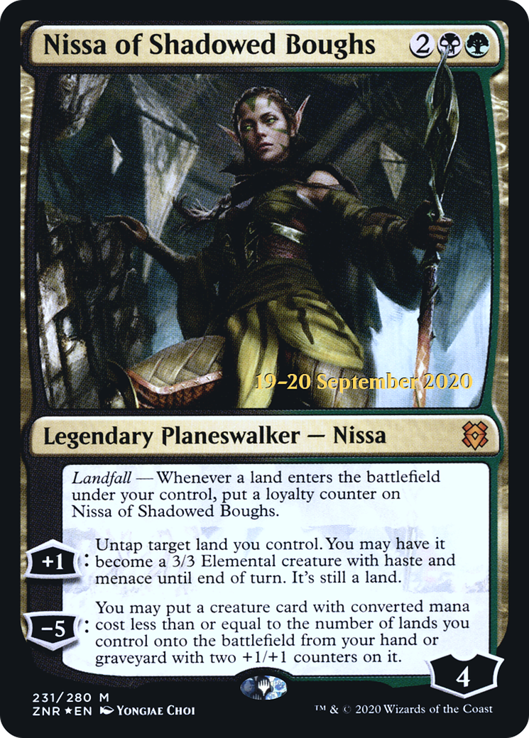 Nissa of Shadowed Boughs (PZNR-231S) - Zendikar Rising Promos Foil