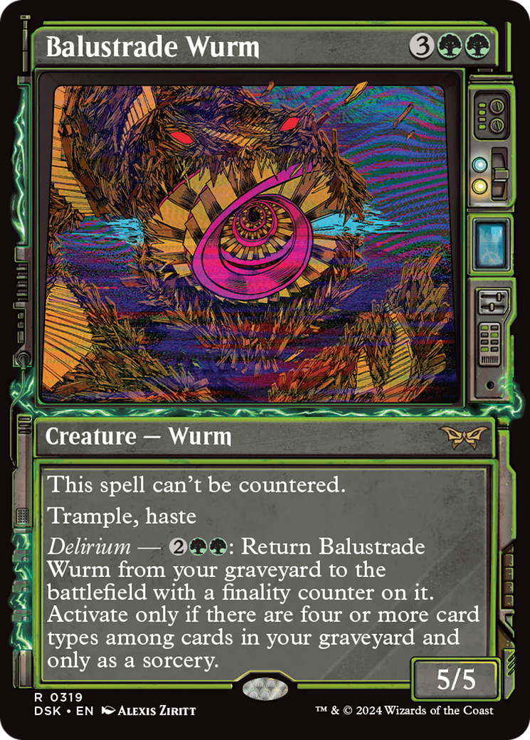Balustrade Wurm (DSK-319) - Duskmourn: House of Horror: (Showcase) - Premium MTG Single from Wizards of the Coast - Just $0.25! Shop now at Game Crave Tournament Store