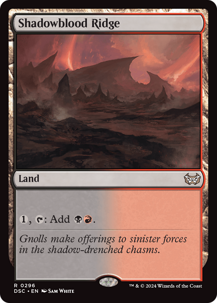 Shadowblood Ridge (DSC-296) - Duskmourn: House of Horror Commander - Premium MTG Single from Wizards of the Coast - Just $0.25! Shop now at Game Crave Tournament Store