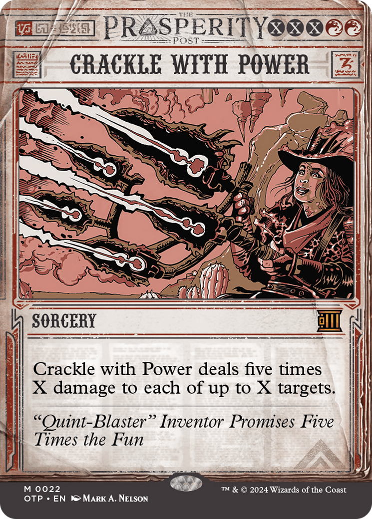 Crackle with Power (OTP-022) - Breaking News: (Showcase) (Borderless) Foil - Premium MTG Single from Wizards of the Coast - Just $3.81! Shop now at Game Crave Tournament Store