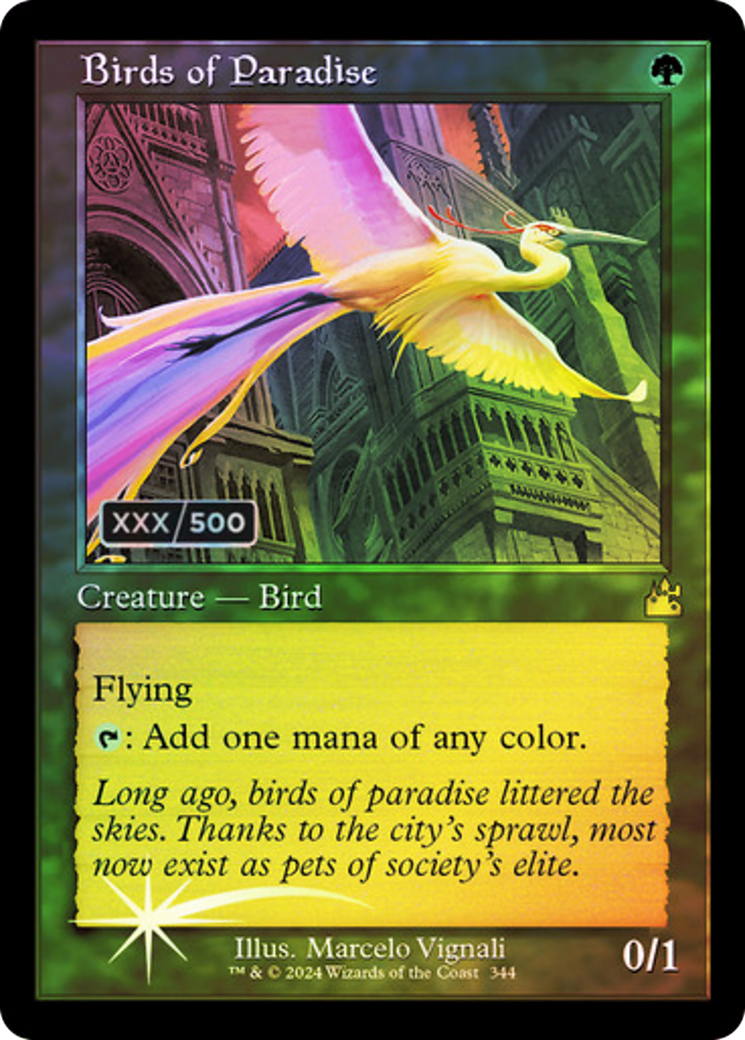 Birds of Paradise (RVR-344Z) - Ravnica Remastered Foil - Premium MTG Single from Wizards of the Coast - Just $536.82! Shop now at Game Crave Tournament Store