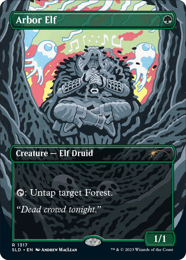 Arbor Elf (SLD-1317) - Secret Lair Drop (Borderless) Foil - Premium MTG Single from Wizards of the Coast - Just $0! Shop now at Game Crave Tournament Store