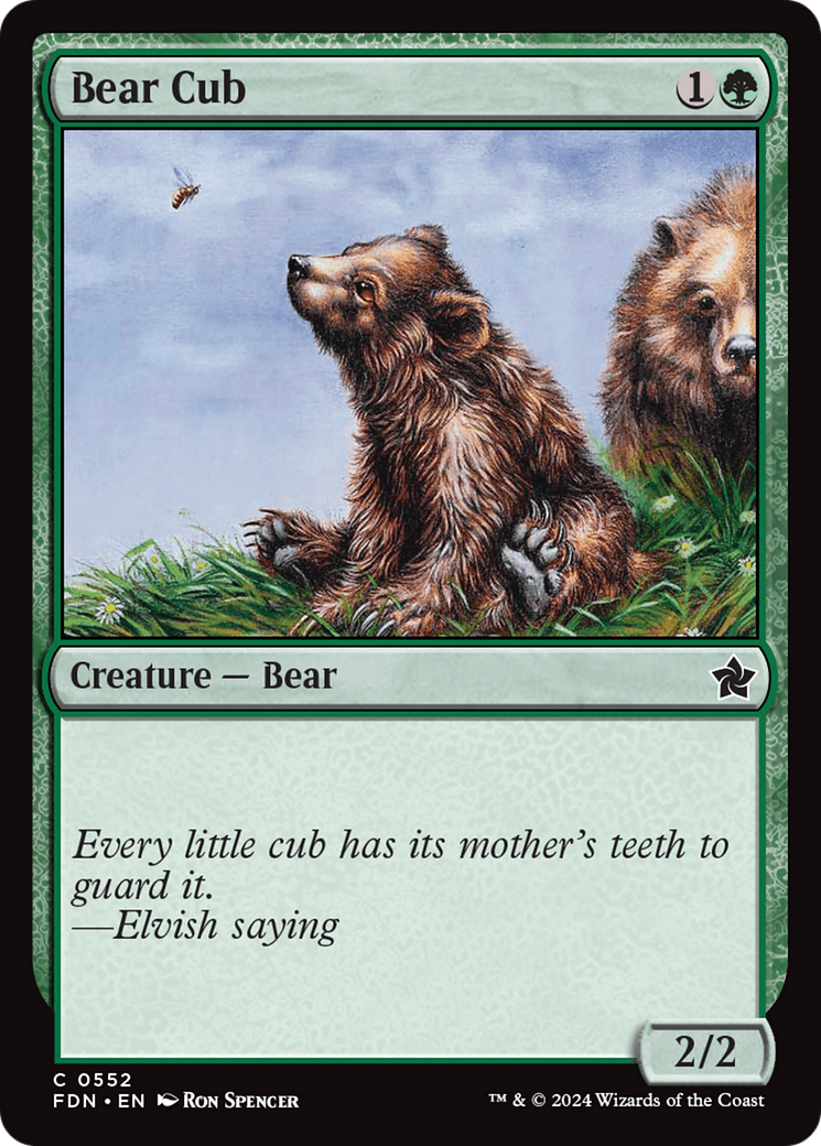 Bear Cub (FDN-552) - Foundations - Premium MTG Single from Wizards of the Coast - Just $0.40! Shop now at Game Crave Tournament Store