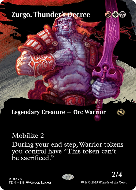 Zurgo, Thunder's Decree (Borderless) (TDM-376) - Tarkir: Dragonstorm Foil - Premium MTG Single from Wizards of the Coast - Just $0.23! Shop now at Game Crave Tournament Store