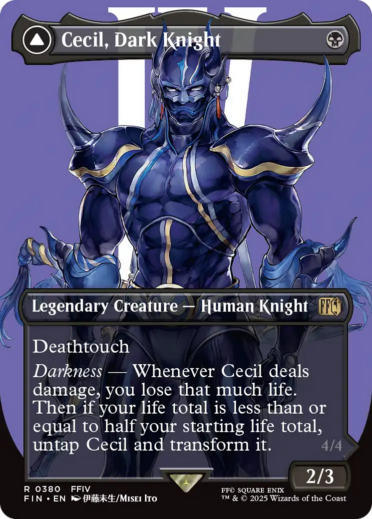 Cecil, Dark Knight // Cecil, Redeemed Paladin (FIN-380) - FINAL FANTASY (Borderless) Foil - Premium MTG Single from Wizards of the Coast - Just $2.30! Shop now at Game Crave Tournament Store