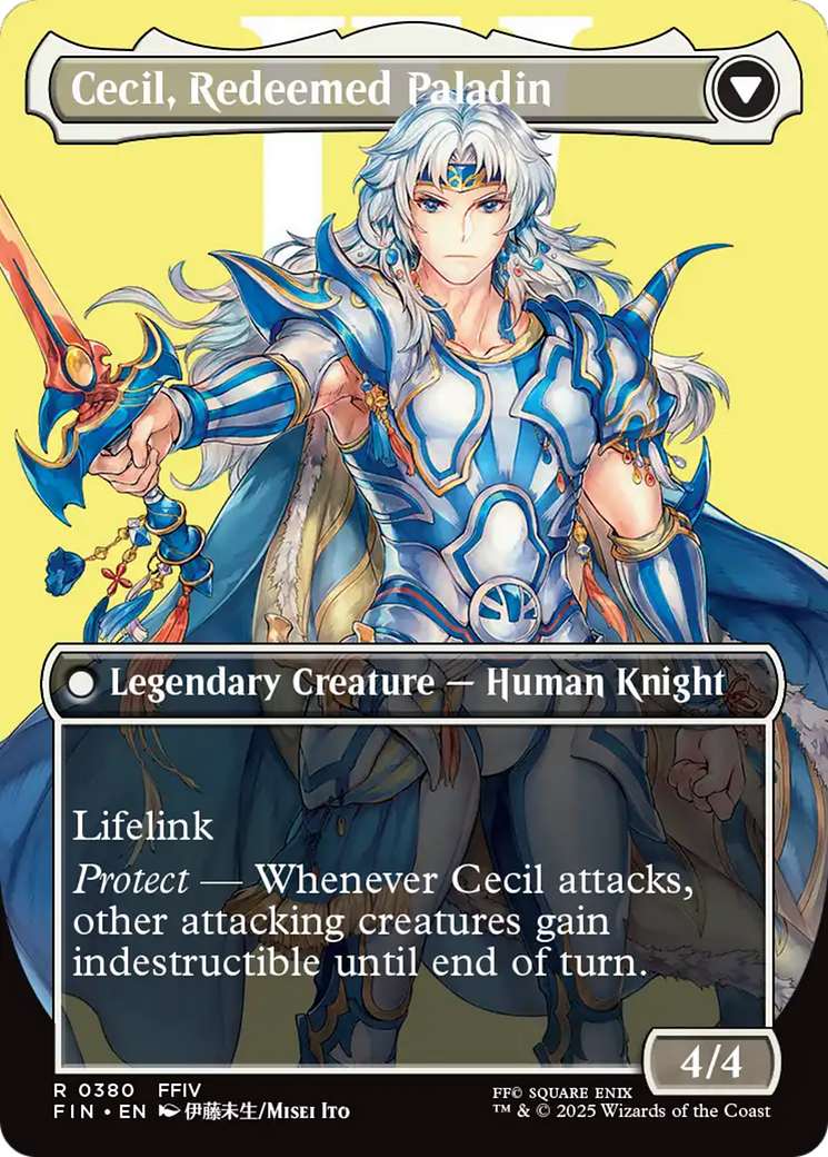 Cecil, Dark Knight // Cecil, Redeemed Paladin (FIN-380) - FINAL FANTASY (Borderless) - Premium MTG Single from Wizards of the Coast - Just $2.14! Shop now at Game Crave Tournament Store