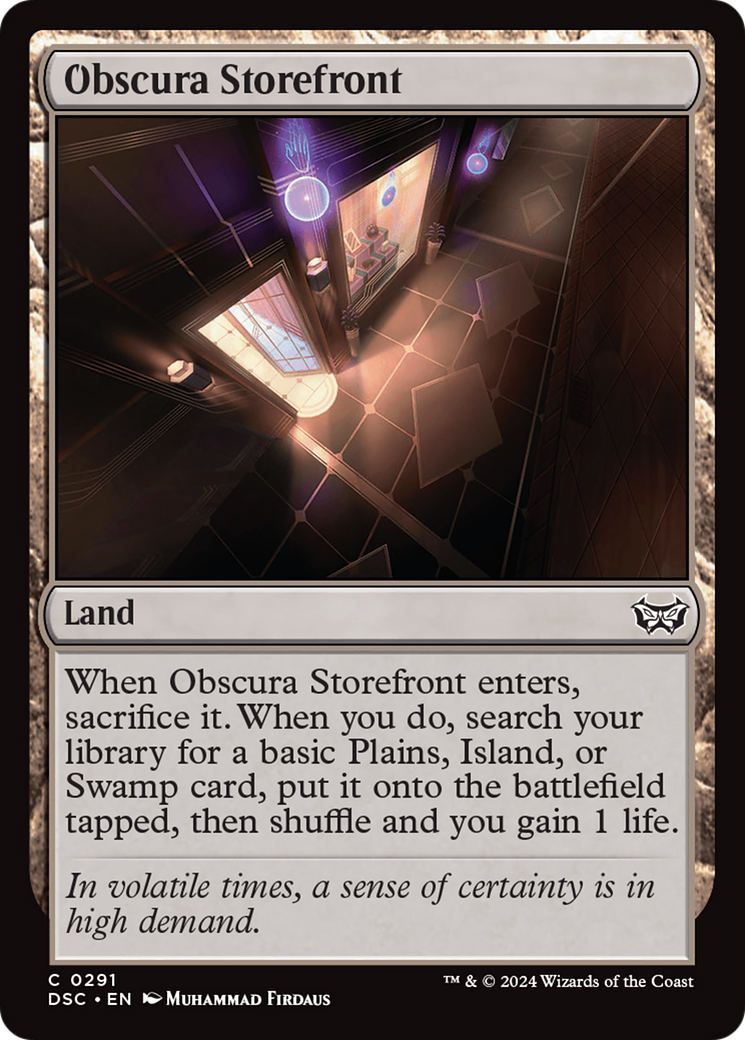 Obscura Storefront (DSC-291) - Duskmourn: House of Horror Commander - Premium MTG Single from Wizards of the Coast - Just $0.25! Shop now at Game Crave Tournament Store