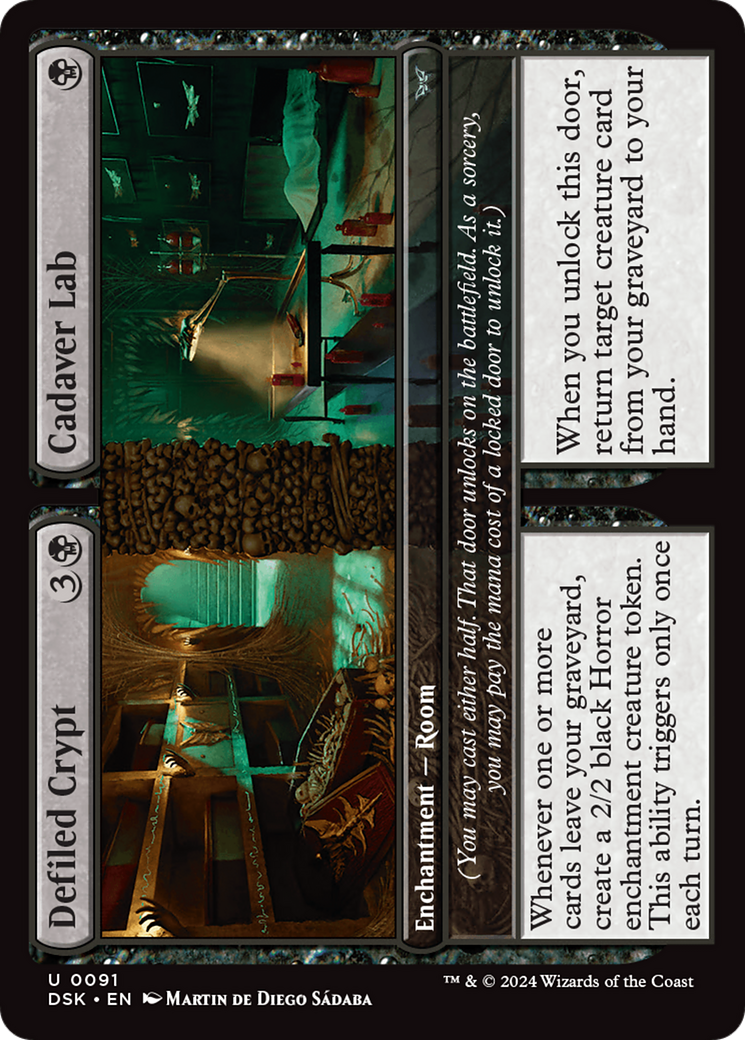 Defiled Crypt // Cadaver Lab (DSK-091) - Duskmourn: House of Horror Foil - Premium MTG Single from Wizards of the Coast - Just $0.25! Shop now at Game Crave Tournament Store