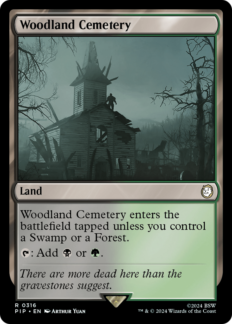Woodland Cemetery (PIP-316) - Fallout Foil - Premium MTG Single from Wizards of the Coast - Just $3.51! Shop now at Game Crave Tournament Store