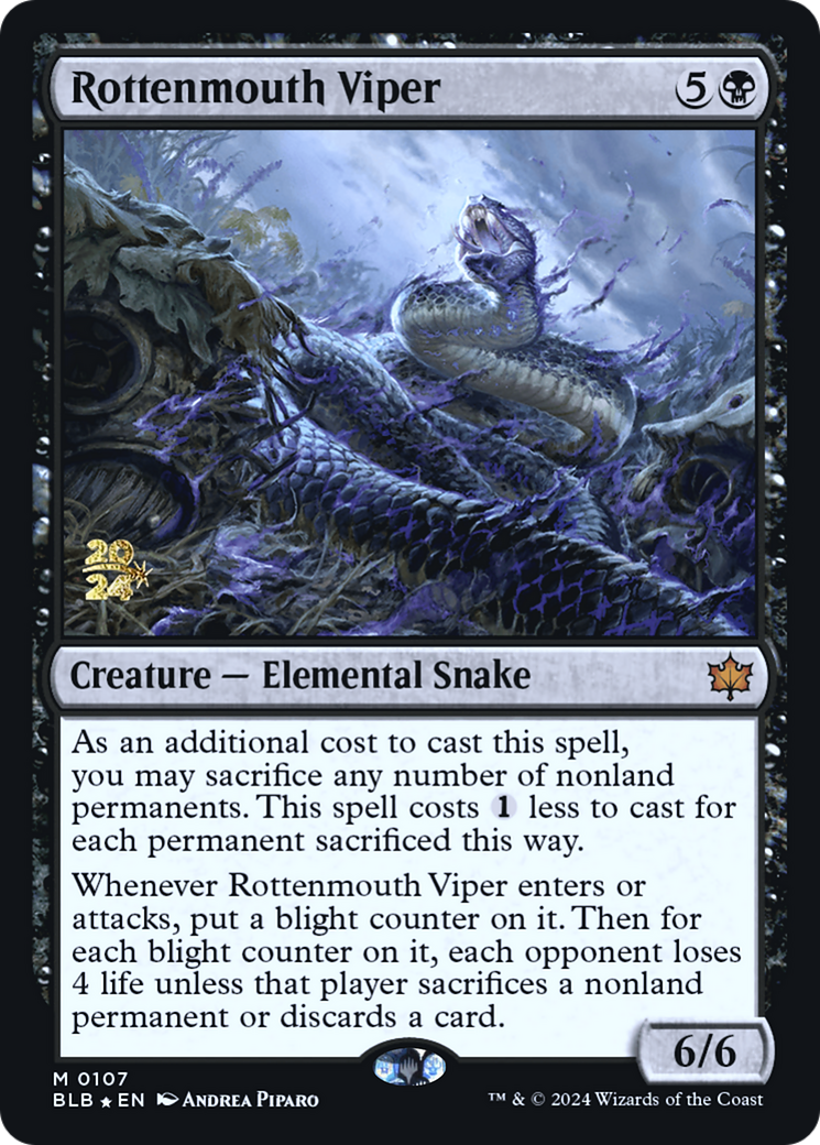 Rottenmouth Viper (PBLB-107S) - Bloomburrow Promos Foil - Premium MTG Single from Wizards of the Coast - Just $8.15! Shop now at Game Crave Tournament Store