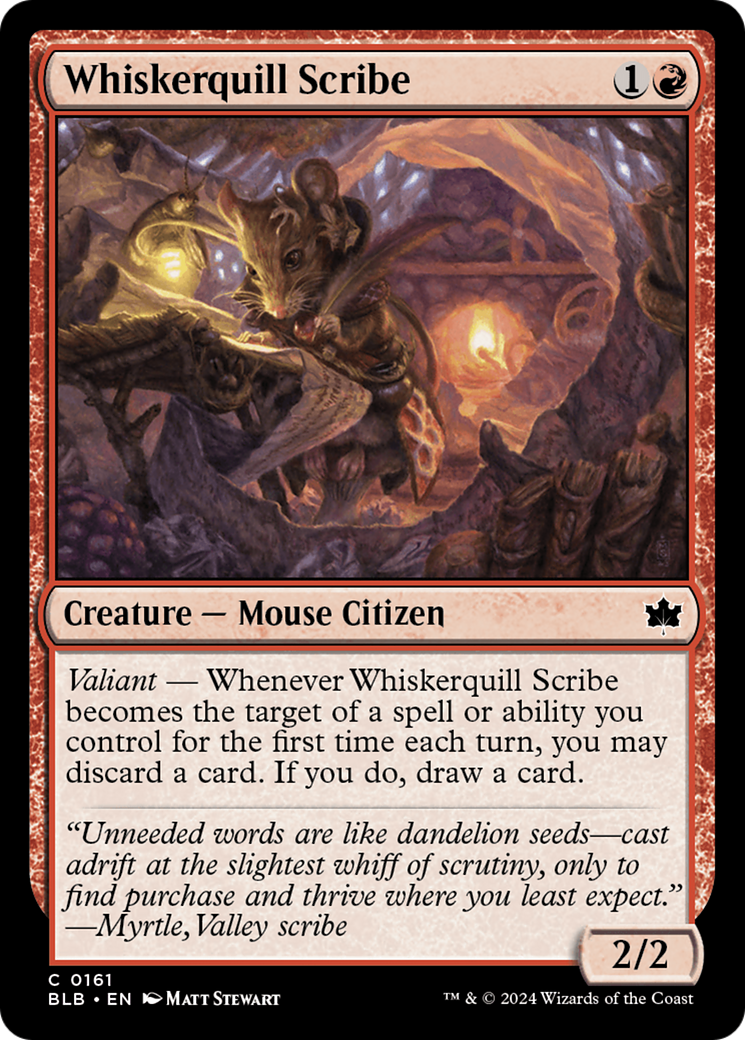 Whiskerquill Scribe (BLB-161) - Bloomburrow - Premium MTG Single from Wizards of the Coast - Just $0.25! Shop now at Game Crave Tournament Store