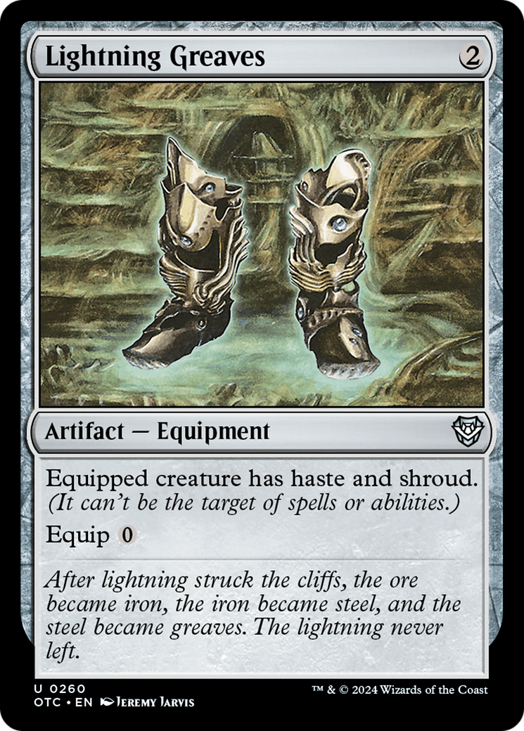 Lightning Greaves (OTC-260) - Outlaws of Thunder Junction Commander - Premium MTG Single from Wizards of the Coast - Just $3.18! Shop now at Game Crave Tournament Store