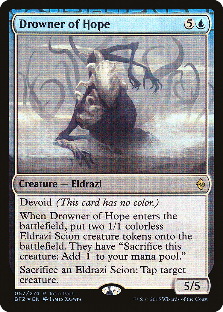 Drowner of Hope (PBFZ-057) - Battle for Zendikar Promos: (devoid) Foil