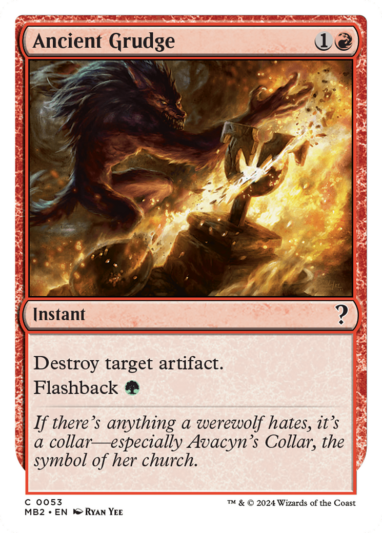Ancient Grudge (MB2-053) - Mystery Booster 2 - Premium MTG Single from Wizards of the Coast - Just $0.26! Shop now at Game Crave Tournament Store