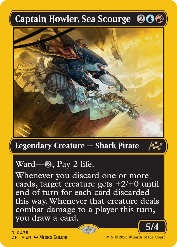 Captain Howler, Sea Scourge (First-Place Foil) (DFT-475) - Aetherdrift Foil - Premium MTG Single from Wizards of the Coast - Just $0.70! Shop now at Game Crave Tournament Store
