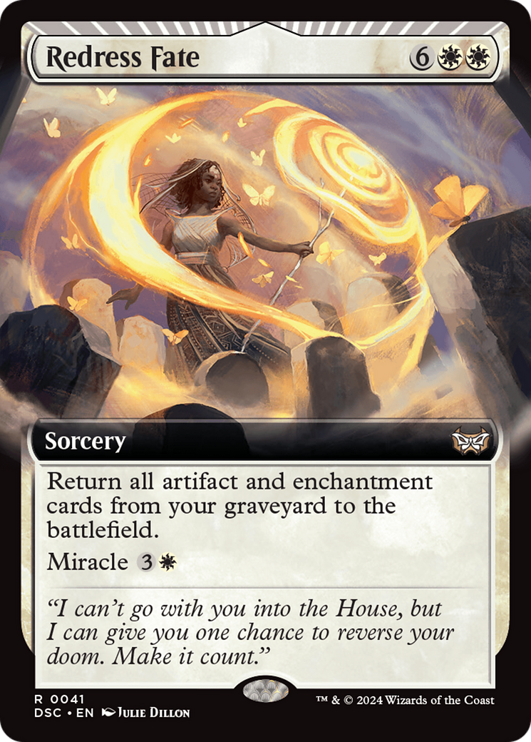Redress Fate (DSC-041) - Duskmourn: House of Horror Commander: (Extended Art, miracle) - Premium MTG Single from Wizards of the Coast - Just $0.39! Shop now at Game Crave Tournament Store