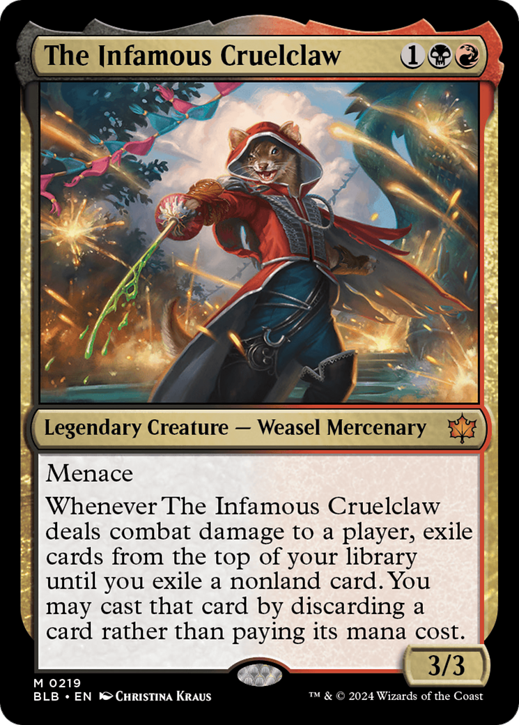 The Infamous Cruelclaw (BLB-219) - Bloomburrow - Premium MTG Single from Wizards of the Coast - Just $1.02! Shop now at Game Crave Tournament Store