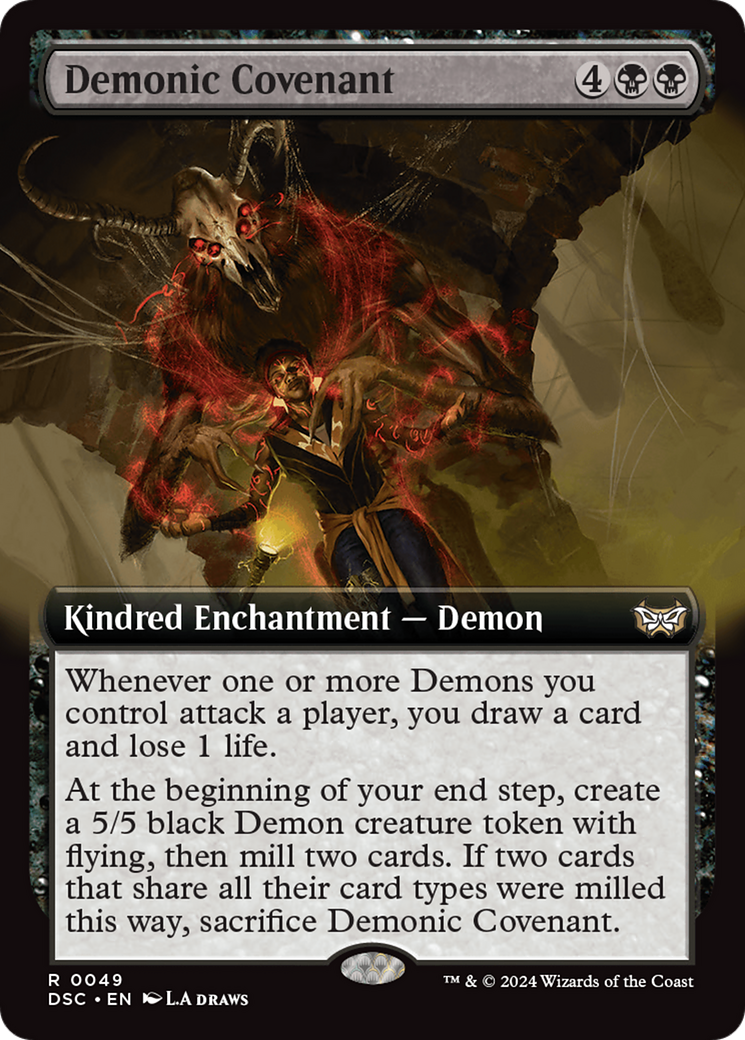 Demonic Covenant (DSC-049) - Duskmourn: House of Horror Commander: (Extended Art) Foil - Premium MTG Single from Wizards of the Coast - Just $0.25! Shop now at Game Crave Tournament Store