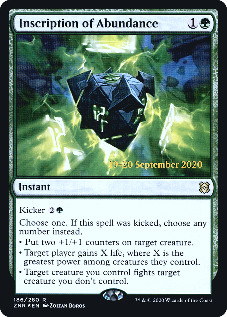 Inscription of Abundance (PZNR-186S) - Zendikar Rising Promos Foil