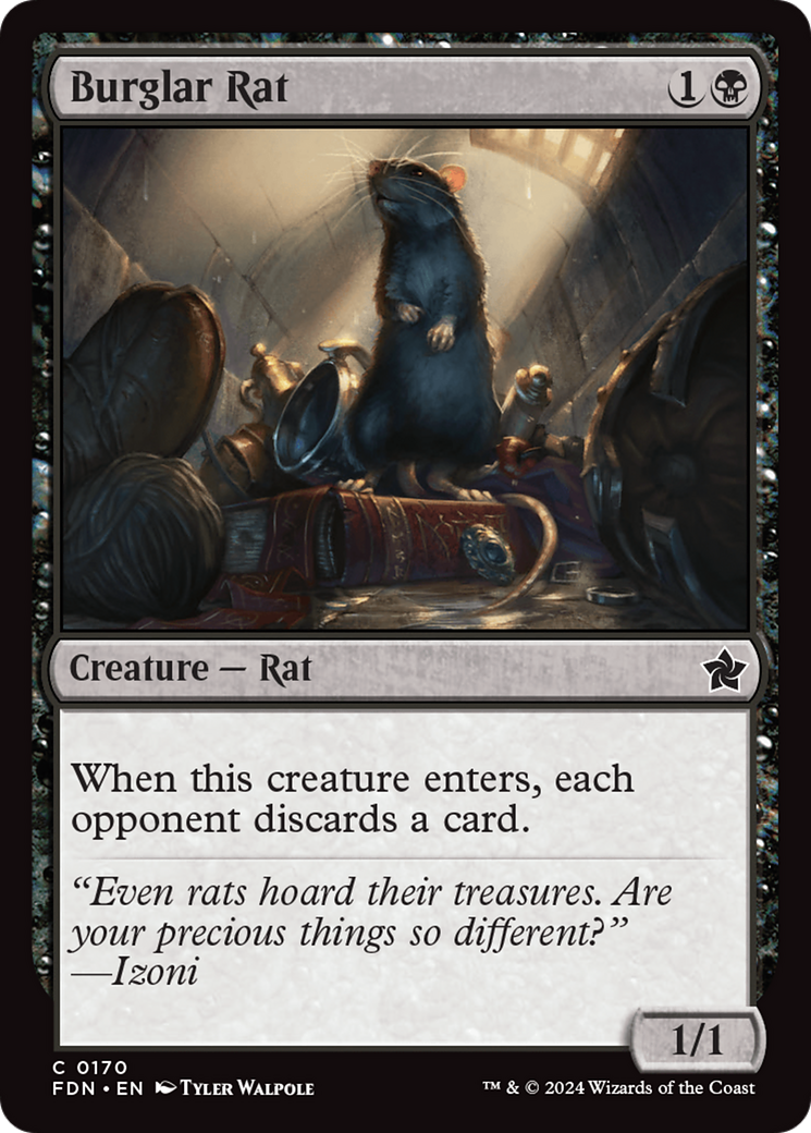 Burglar Rat (FDN-170) - Foundations - Premium MTG Single from Wizards of the Coast - Just $0.25! Shop now at Game Crave Tournament Store