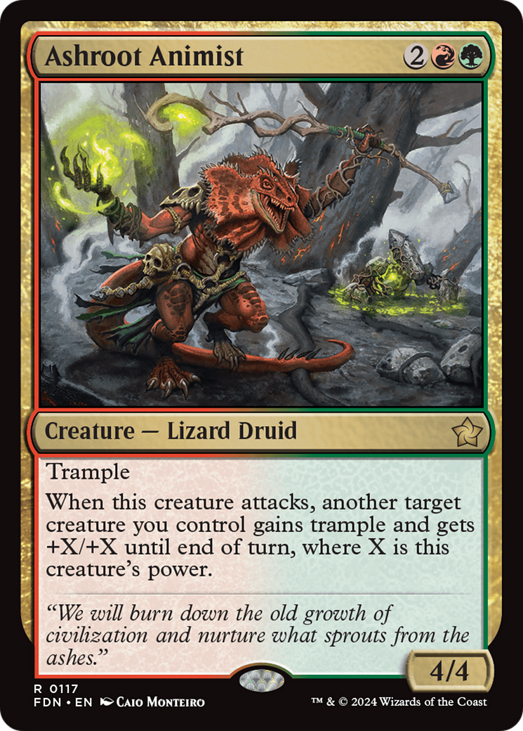 Ashroot Animist (FDN-117) - Foundations Foil - Premium MTG Single from Wizards of the Coast - Just $0.25! Shop now at Game Crave Tournament Store