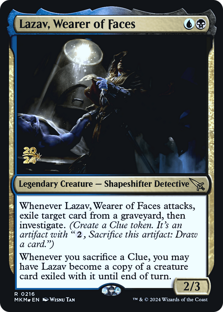 Lazav, Wearer of Faces (PMKM-216S) - Murders at Karlov Manor Promos Foil - Premium MTG Single from Wizards of the Coast - Just $0.52! Shop now at Game Crave Tournament Store