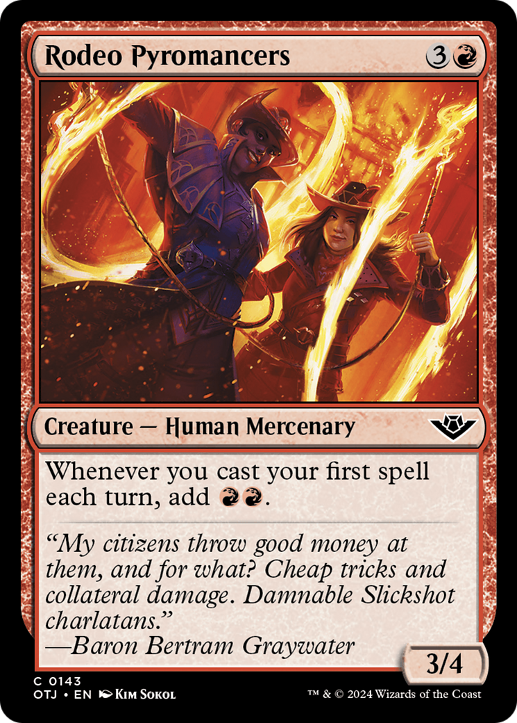 Rodeo Pyromancers (OTJ-143) - Outlaws of Thunder Junction Foil - Premium MTG Single from Wizards of the Coast - Just $0.25! Shop now at Game Crave Tournament Store