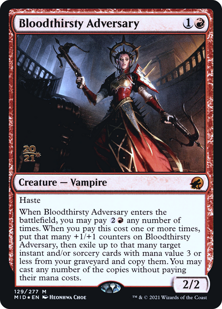 Bloodthirsty Adversary (PMID-129S) - Innistrad: Midnight Hunt Promos Foil - Premium MTG Single from Wizards of the Coast - Just $6.20! Shop now at Game Crave Tournament Store