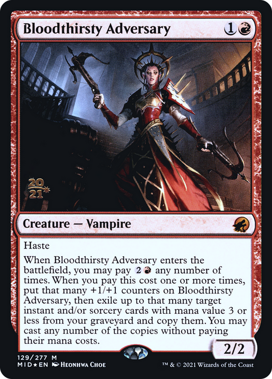 Bloodthirsty Adversary (PMID-129S) - Innistrad: Midnight Hunt Promos Foil - Premium MTG Single from Wizards of the Coast - Just $6.20! Shop now at Game Crave Tournament Store