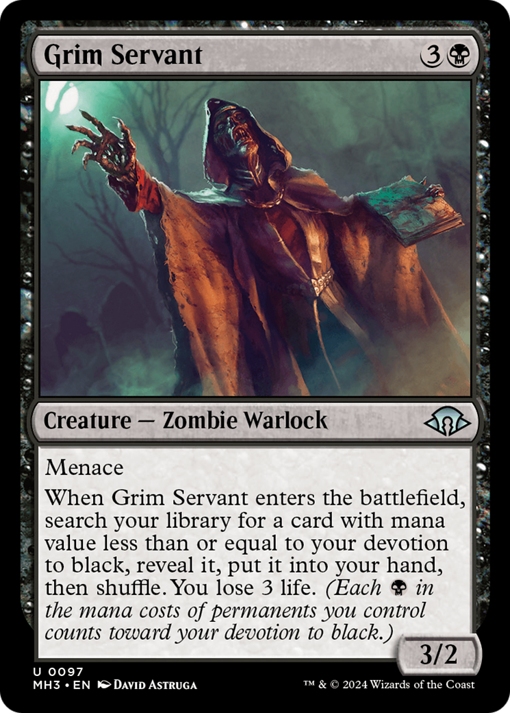 Grim Servant (MH3-097) - Modern Horizons 3 - Premium MTG Single from Wizards of the Coast - Just $0.25! Shop now at Game Crave Tournament Store
