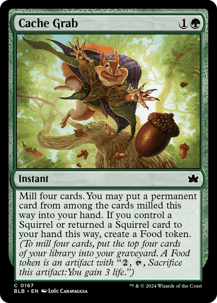 Cache Grab (BLB-167) - Bloomburrow Foil - Premium MTG Single from Wizards of the Coast - Just $0.25! Shop now at Game Crave Tournament Store