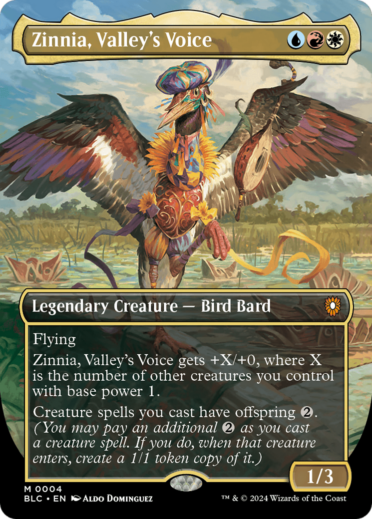 Zinnia, Valley's Voice (BLC-004) - Bloomburrow Commander (Borderless) Foil - Premium MTG Single from Wizards of the Coast - Just $0.26! Shop now at Game Crave Tournament Store