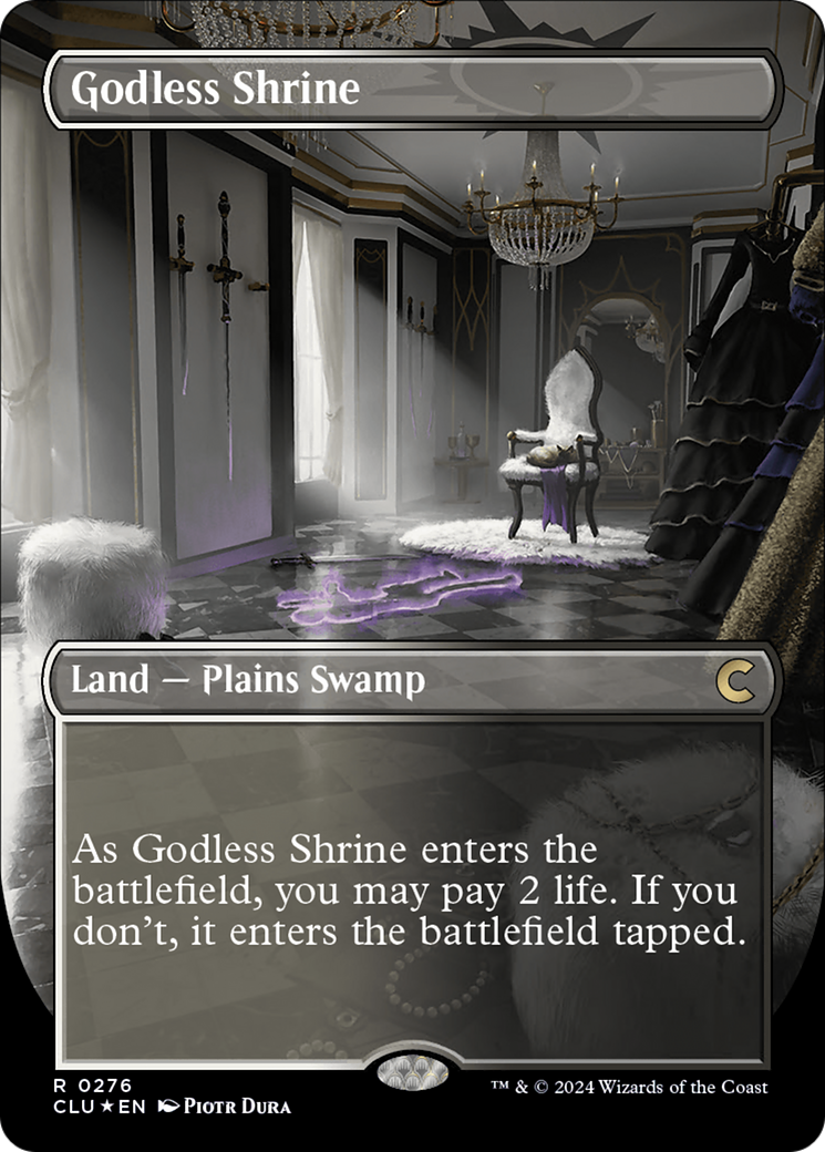 Godless Shrine (CLU-276) - Ravnica: Clue Edition (Borderless) Foil - Premium MTG Single from Wizards of the Coast - Just $25.62! Shop now at Game Crave Tournament Store