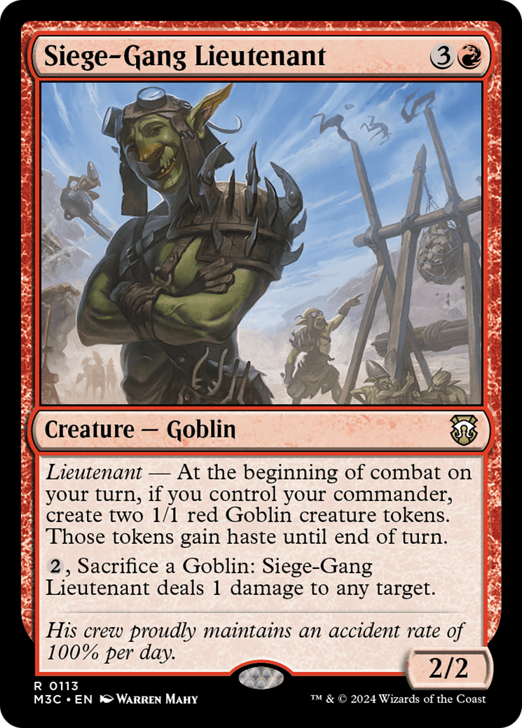Siege-Gang Lieutenant (M3C-113) - Modern Horizons 3 Commander Foil - Premium MTG Single from Wizards of the Coast - Just $0.99! Shop now at Game Crave Tournament Store