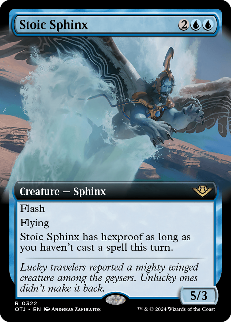 Stoic Sphinx (OTJ-322) - Outlaws of Thunder Junction: (Extended Art) Foil - Premium MTG Single from Wizards of the Coast - Just $0.25! Shop now at Game Crave Tournament Store