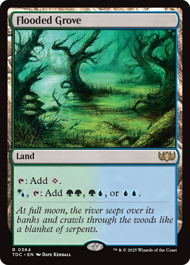 Flooded Grove (TDC-364) - Tarkir: Dragonstorm Commander - Premium MTG Single from Wizards of the Coast - Just $0.08! Shop now at Game Crave Tournament Store