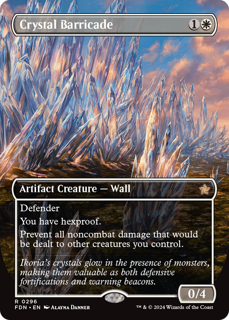 Crystal Barricade (FDN-296) - Foundations (Borderless) Foil - Premium MTG Single from Wizards of the Coast - Just $5.20! Shop now at Game Crave Tournament Store
