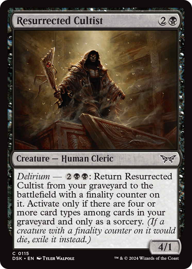 Resurrected Cultist (DSK-115) - Duskmourn: House of Horror - Premium MTG Single from Wizards of the Coast - Just $0.25! Shop now at Game Crave Tournament Store